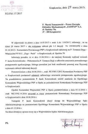 [VIDEO] Straż Pożarna w Krapkowicach uznała, że produkująca kartonowe trumny firma Ergo-Pack działa w sposób sprzeczny z prawem. Tego samego zdania jest Wojewódzki Sąd Administracyjny w Opolu