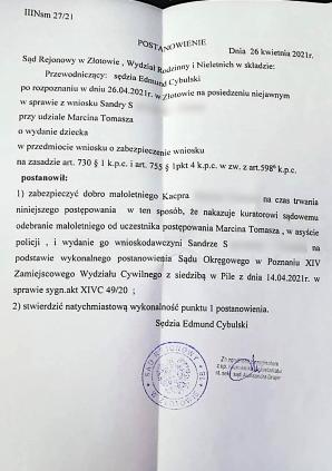 [VIDEO] TOGI BEZ SUMIEŃ: Czy sędzia Edmund Cybulski ze Złotowa chce śmierci 4-letniego Kacperka? Czy szaleństwo jego niesprawiedliwości powstrzymają dziś Prezes Sądu Okręgowego w Poznaniu i Prokurator Okręgowy w Poznaniu?