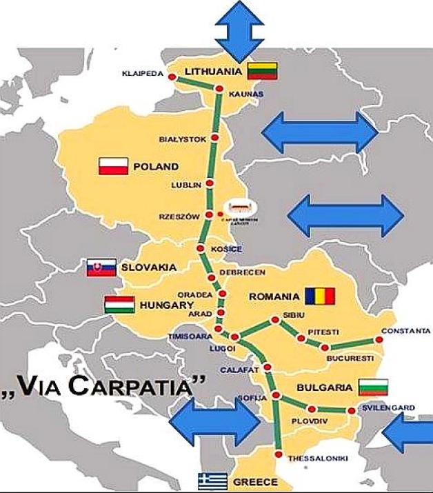 Priorytetową inwestycją dla polskiego rządu jest budowa Via Carpatia, czyli międzynarodowego szlaku od Litwy, przez Białystok, Lublin, Rzeszów, słowackie Koszyce, węgierski Debreczyn do Rumunii, Bułgarii i Grecji.